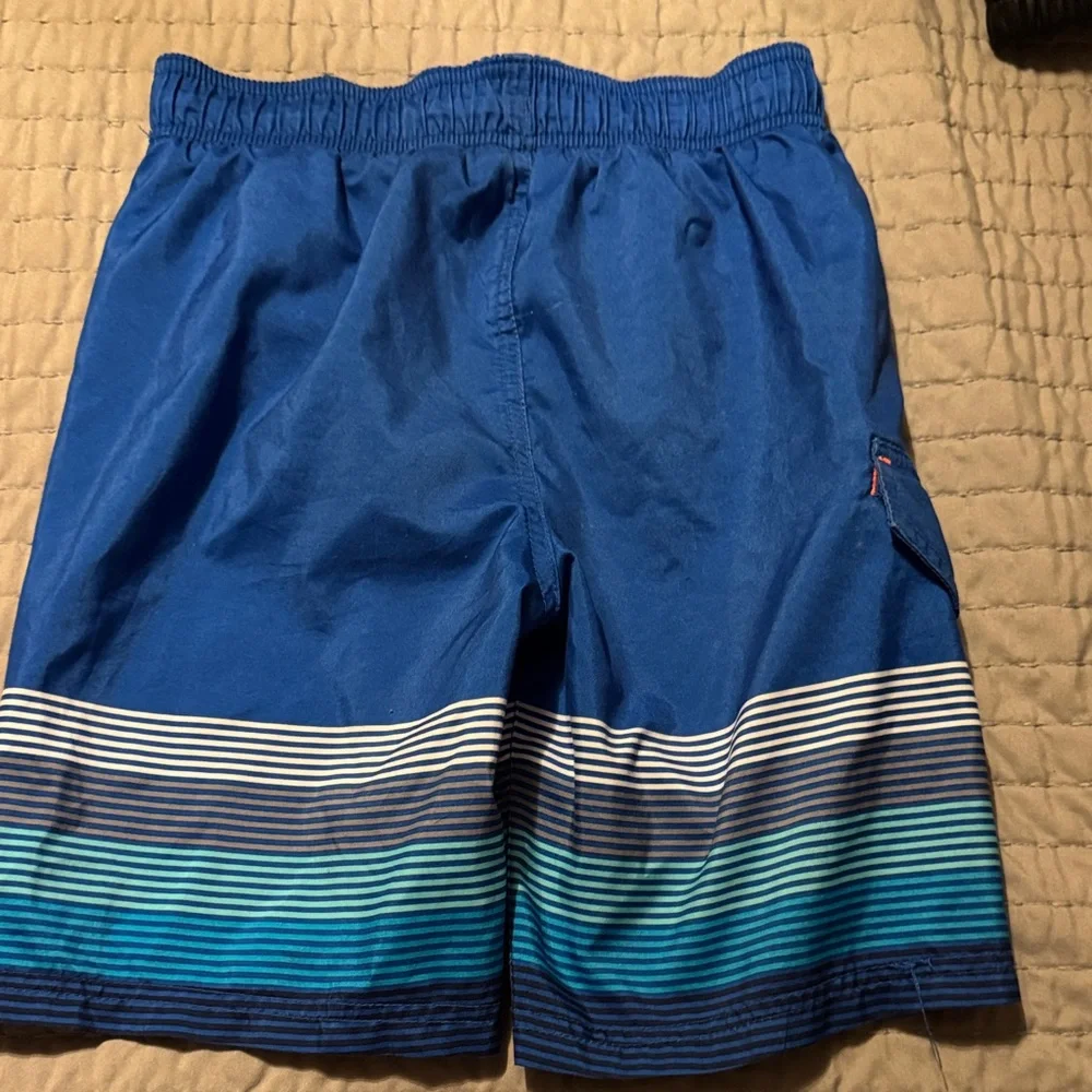 Cat & Jack Boy’s Blue Swim Shorts with White Mesh Size Medium (8/10)